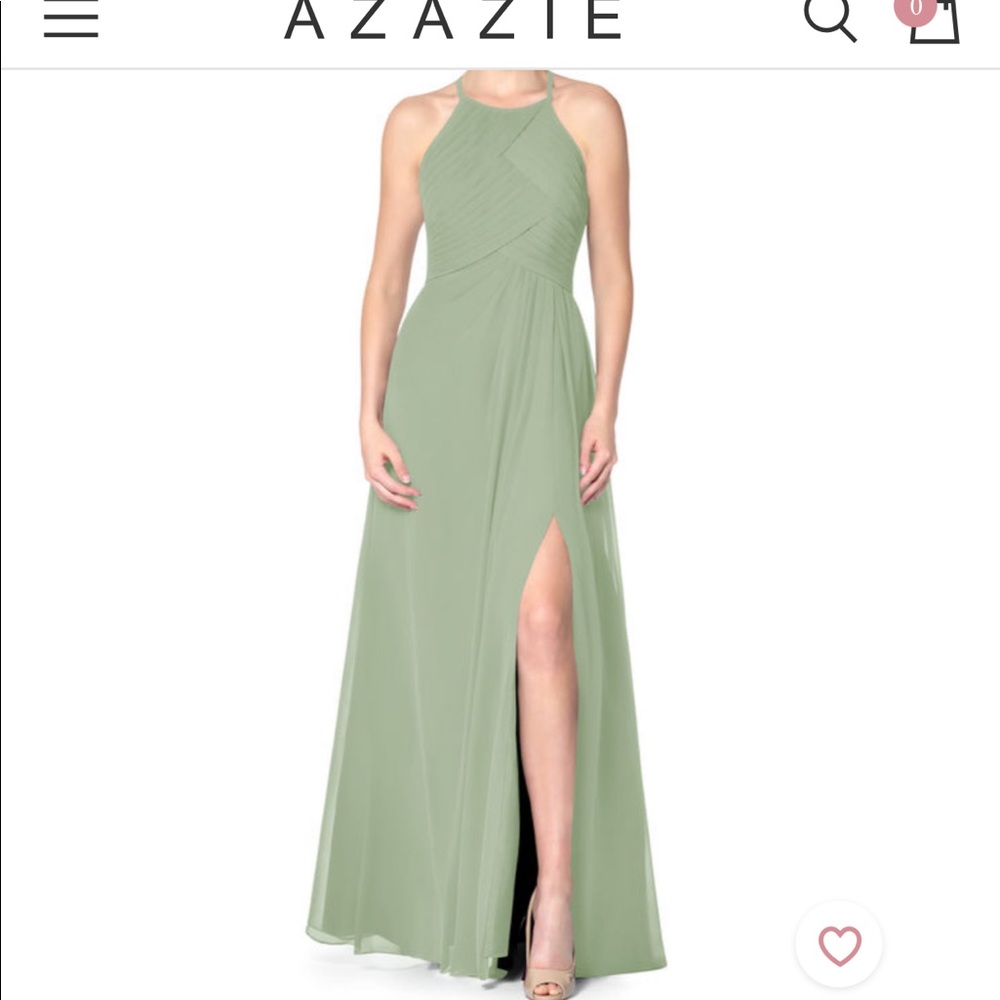 AZAZIE Dusty Sage BM Dress / Lace Back and Slit